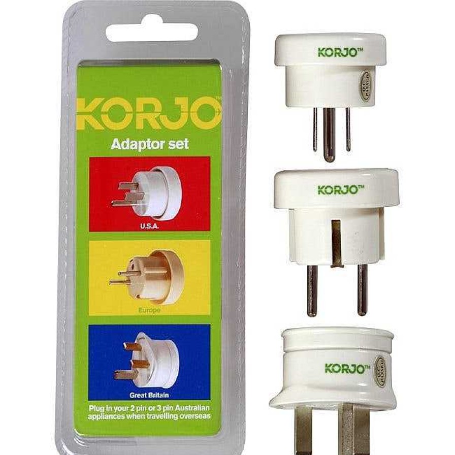 Korjo Battery Adaptors | Korjo Adapter Set - Europe, Great Britain & Usa