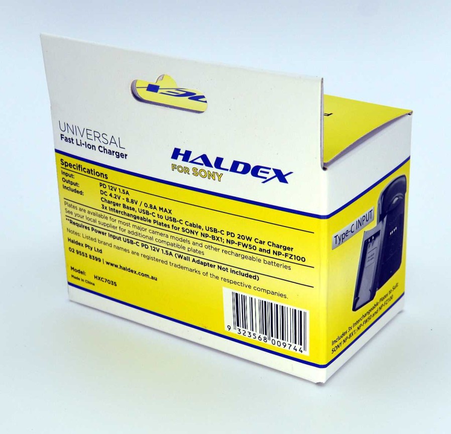 Haldex Battery Chargers | Haldex Usb-C Sony Charger For Np-B1X, Np-Fw50 & Np-Fz100 Includes Car Adaptor