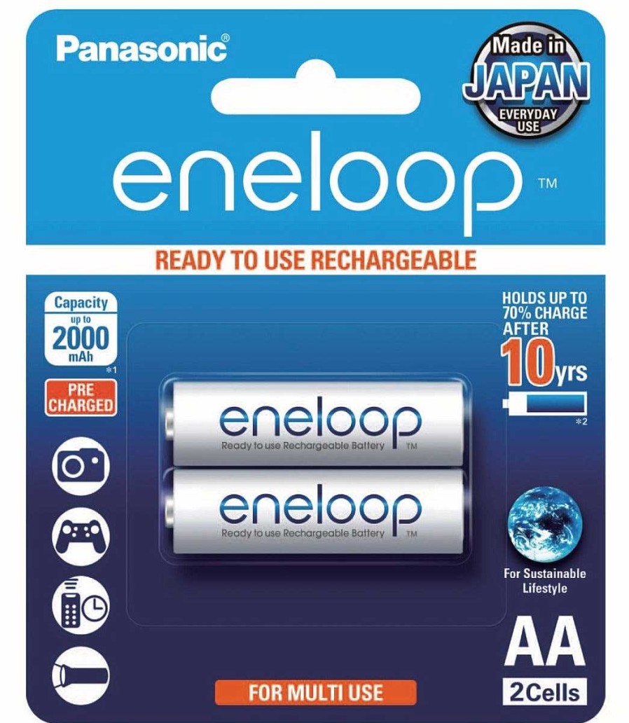 Panasonic Batteries | Panasonic Eneloop Aa 2000Mah - 2 Pack Batteries Pre-Charged