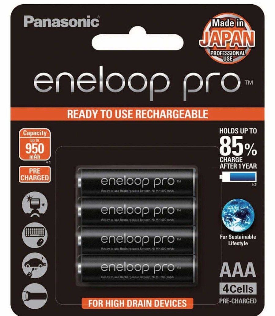 Panasonic Batteries | Panasonic Eneloop Pro Aaa 950Mah - 4 Pack Battery Pre-Charged