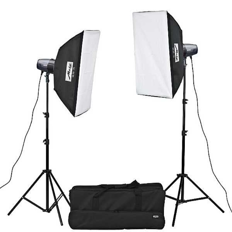 Metz Studio Lighting | Metz Mecastudio Sl-400 Sb-Ii Twin Head Studio Lighting Kit