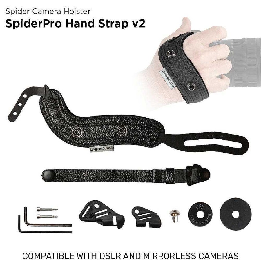 SpiderPro Straps, Slings & Lanyards | Spider Camera Holster Spiderpro Hand Strap V2 - Black