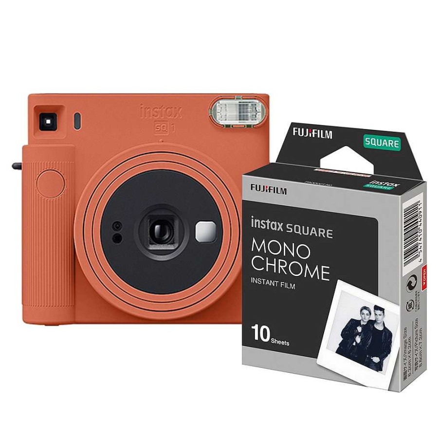 Fujifilm Instant | Fujifilm Instax Square Sq1 Instant Camera - Terracotta With Monochrome Film 10 Sheets