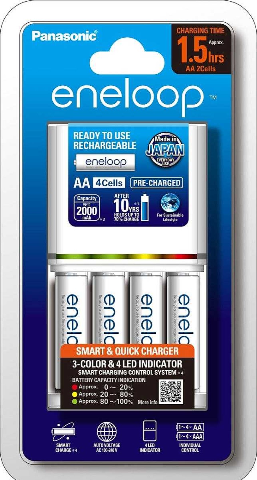 Panasonic Battery Chargers | Panasonic Eneloop Ncmqr06 Fast Battery Charger