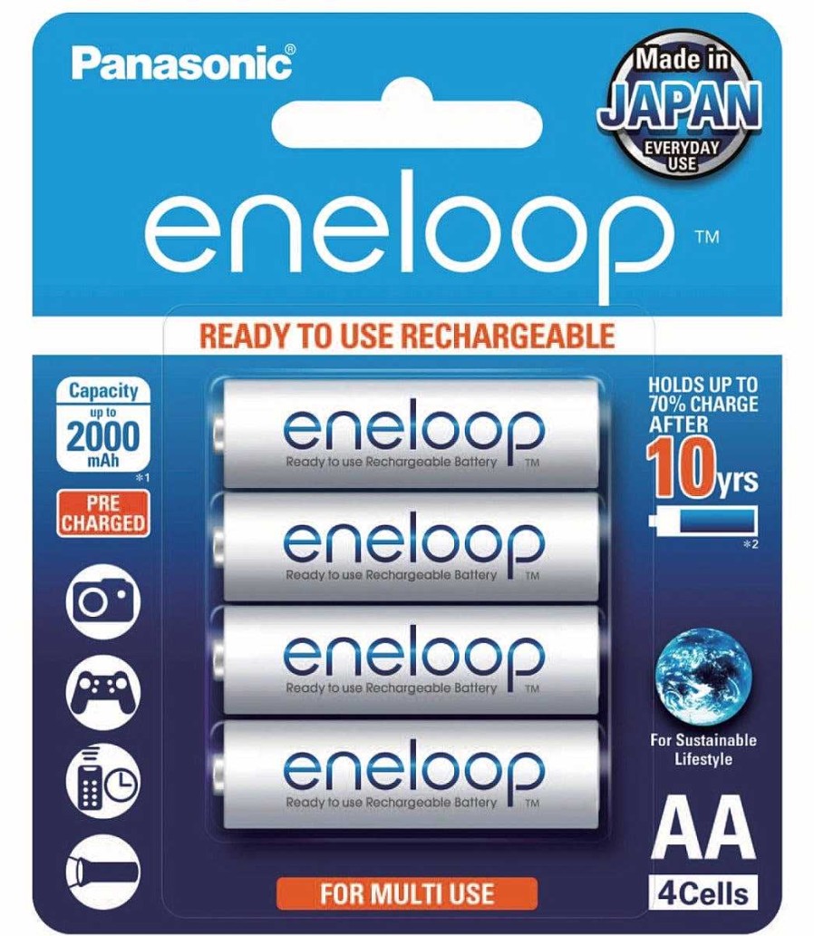 Panasonic Batteries | Panasonic Eneloop Aa 2000Mah - 4 Pack Batteries Pre-Charged