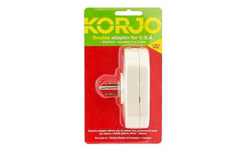 Korjo Battery Adaptors | Korjo Double Adapter For Usa