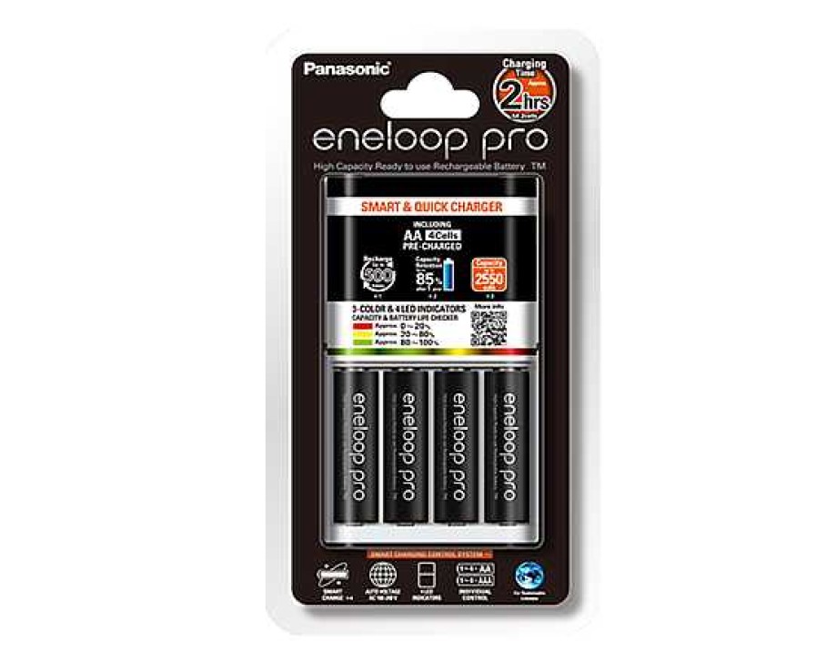 Panasonic Battery Chargers | Panasonic Eneloop Pro Quick Charger With 4X Aa Batteries